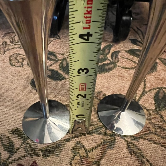 1960s Vintage Silver Solingen Germany Candlesticks Candle Holders 5" MCM Set - Picture 9 of 10